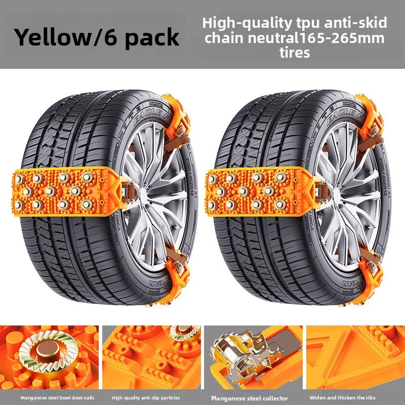 Universal All-Terrain Snow Traction Chains for SUVs, Cars, and Off-Road Vehicles Without Tire Damage Oasis Select installation package 2