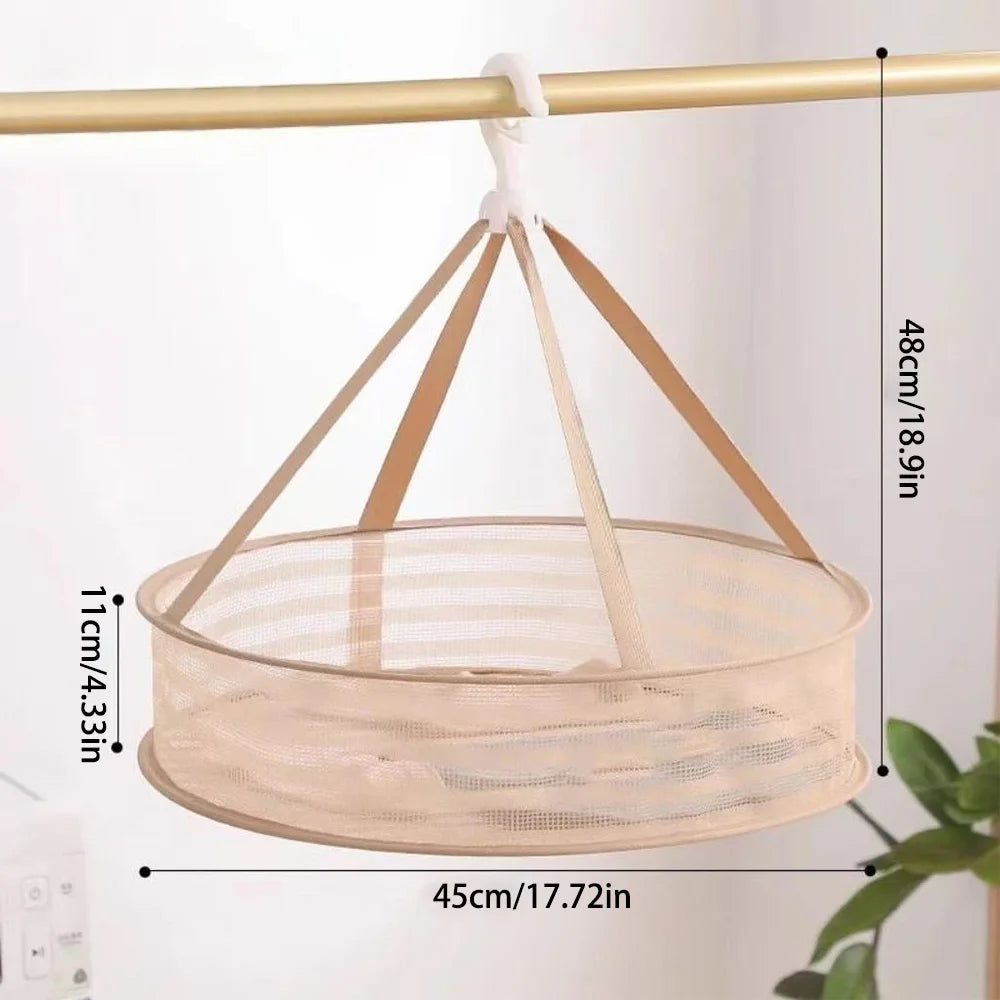 Foldable Hanging Mesh Laundry Bag Windproof Stretch Resistant Anti-shrink Clothes Washing Net for Underwear Sweater Oasis Select