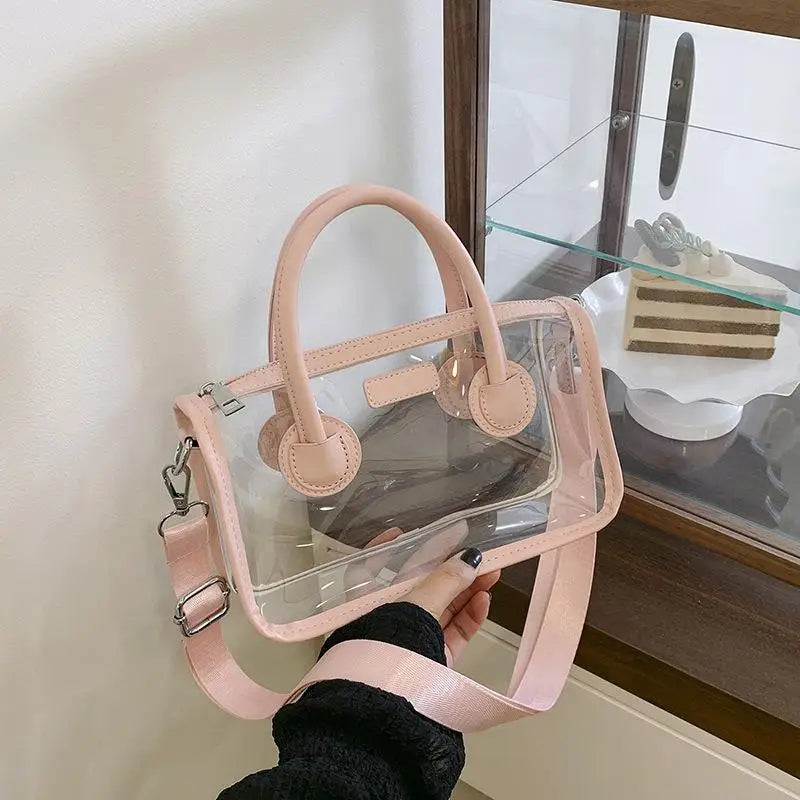 Transparent Jelly Shoulder Bag – Waterproof Square Crossbody Purse