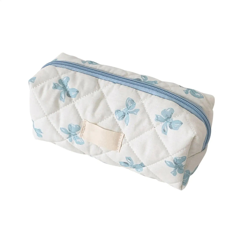 Large Capacity Storage Bag Pencil Case Makeup Bag Bow Print Cosmetics Bag Sundry Storage Bags Organizer Student Stationery Oasis Select