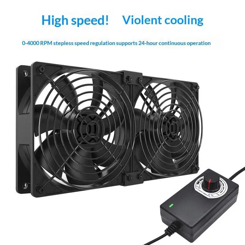 3000RPM 120mm High Airflow Cooling Fan with Controller for BTC Mining Chassis Cabinet Radiator Oasis Select