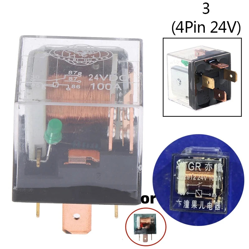 Waterproof Automotive Relay 12v/24v 100a 4pin/5pin Spdt Control Car Relays 2.8*2.8*2.5cm Oasis Select 24V 4Pin