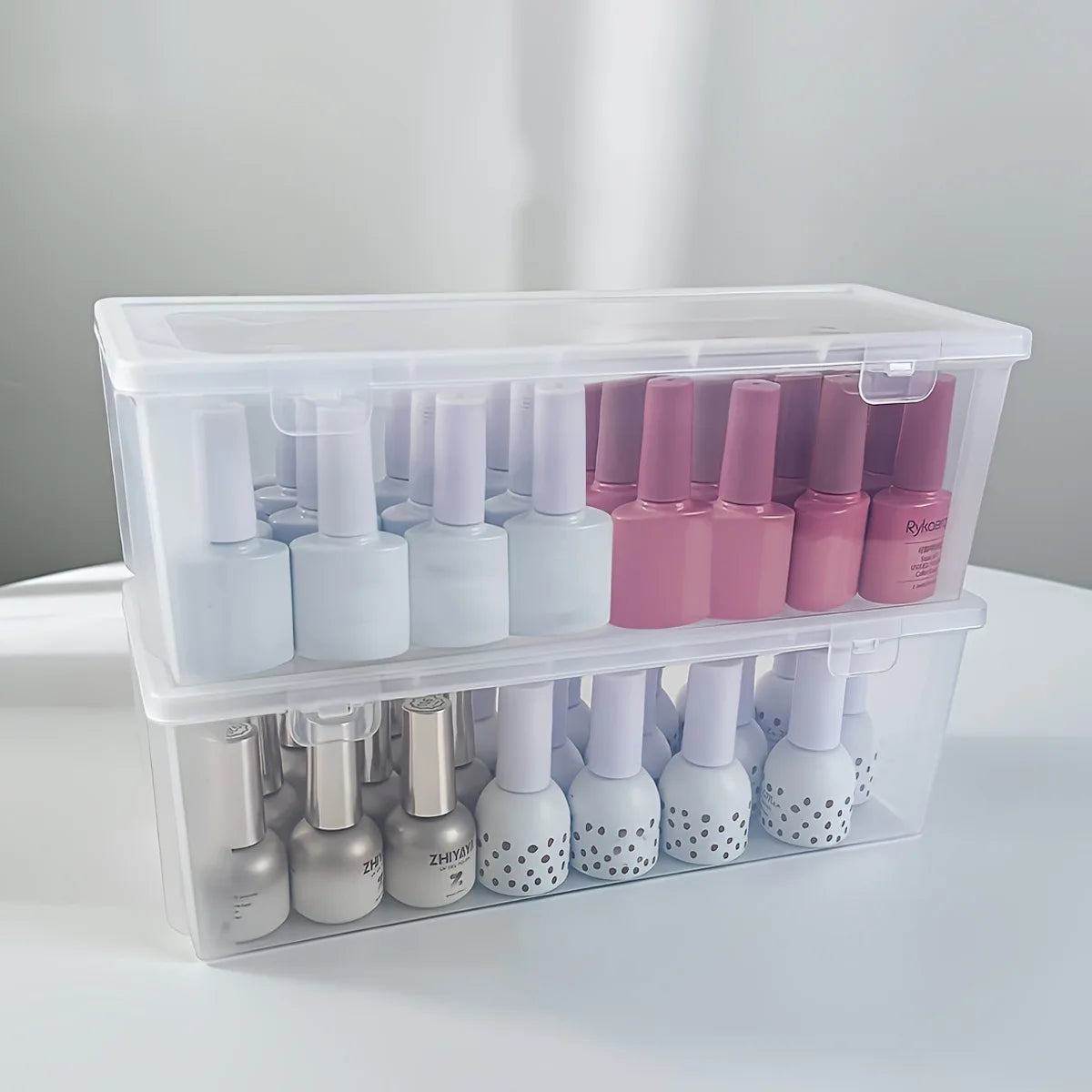Transparent plastic storage box, desktop cosmetics, nail polish, lipstick shelf, office stationery and sundries storage box Oasis Select