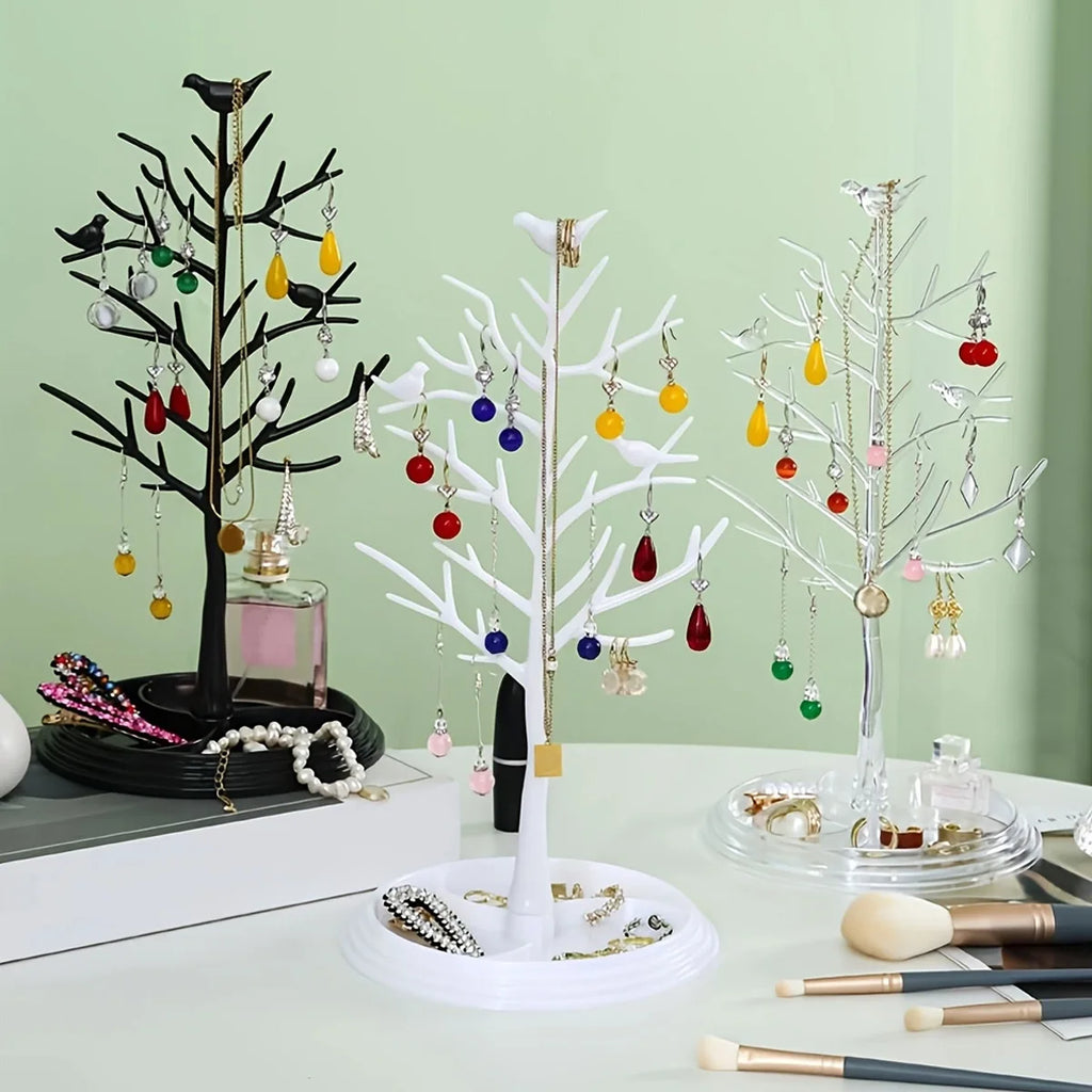1pc,Tree shaped jewelry display stand with tray, earrings, necklaces, rings, jewelry storage rack, desktop jewelry tower Oasis Select