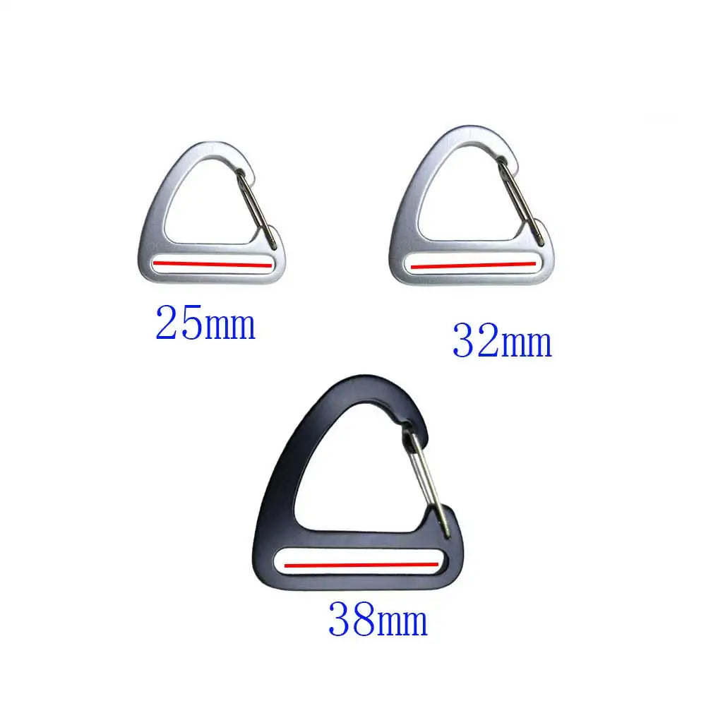 4pcs 25/32/38mm Aluminum Alloy Carabiner Triangle Clip Hook For Kayak Chair Webbing Strap Backpack Hanging Hardware Oasis Select