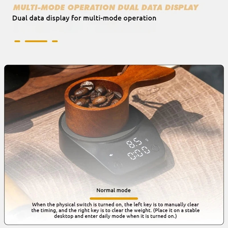 WISH Mini Coffee Time Scale, Italian Coffee Bean Weighing Scale, Kitchen Small 0.1G Coffee Electronic Waterproof Scale Oasis Select