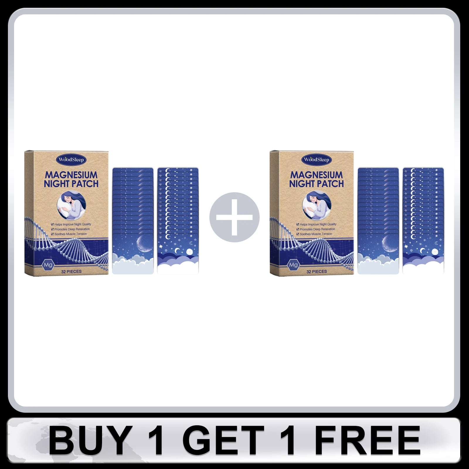 Magnesium Night Patch Relieve Stress Improve Sleep Quality Lasting Lavender Fragrance Soothing Muscle Tension Sleep Aid Stickers Oasis Select Buy 1 Get 1 Free