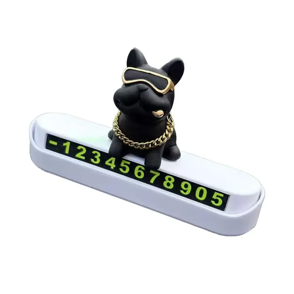 Bulldog Temporary Parking Card – Cute Dashboard Car Decor