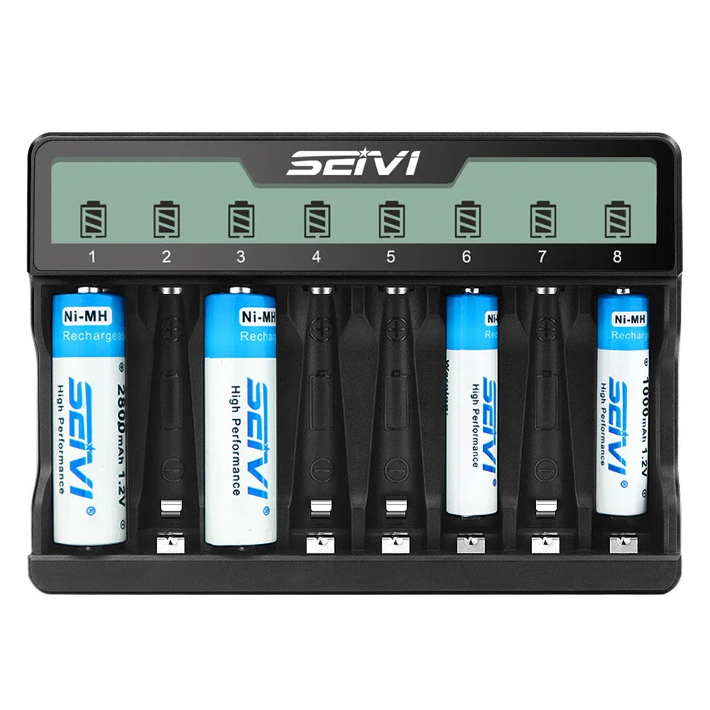 8-Slot NiMH AA AAA Battery Charger LCD Display | SW-8N