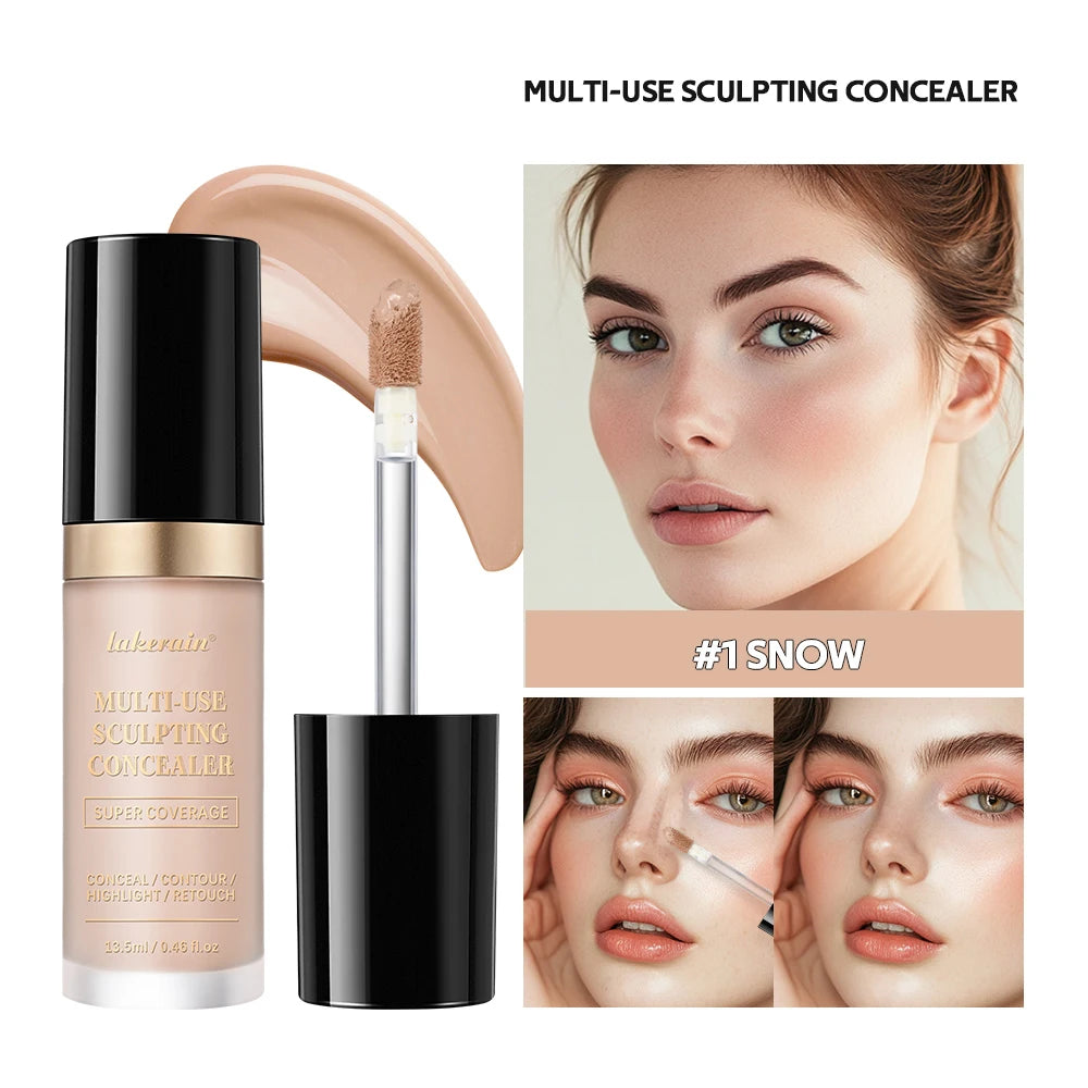 Super Concealer For Face Cover 5 Colors Highlight Contour Retouch Multi Use Super Coverage Hydrating Free Oil Formula Makeup Oasis Select 1SNOW