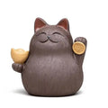 Zisha Tea Pet Cat Ornament Sculpture Zhaocai Cat Tea Pet Tea Mat Accessories Ceramic Tea Pet Oasis Select Raw Ore Purple Mud