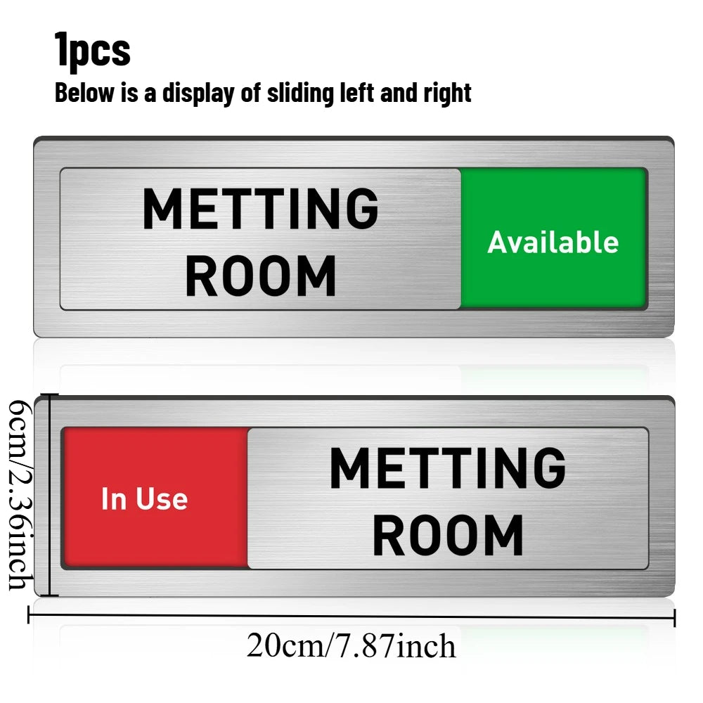 Office Room Sliding Status Sign Multi-function Adjustable Indicator Creative Decor Door Sticker for Meeting Room Decoration Oasis Select ZTP108 20x6cm