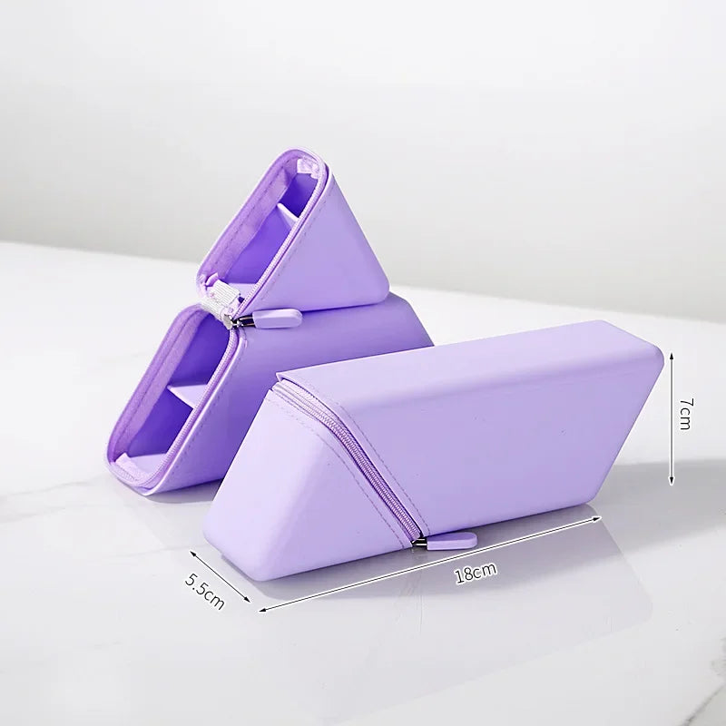 1pc Silicone Pen Holder, Desktop Office and Study Pen Cup, Foldable Pen Organizer, Perfect Gift for Students or Office Use Oasis Select PURPLE