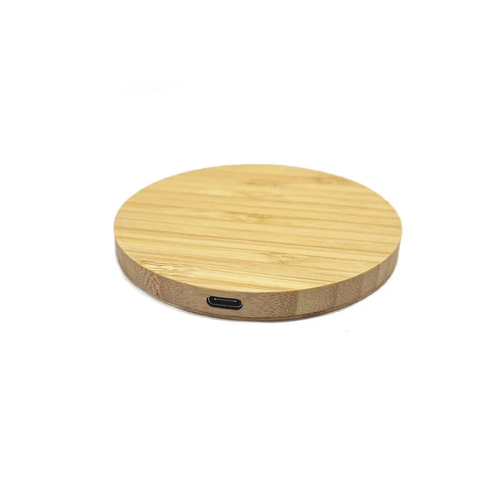 Bamboo 15W Qi Wireless Charger – USB-C Fast Charging Pad