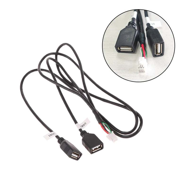 Multimedia Car Player Wire Harness Plug Connector 6 Pin Dual USB Interface Cable Adapter For Android Radio Navigation Oasis Select