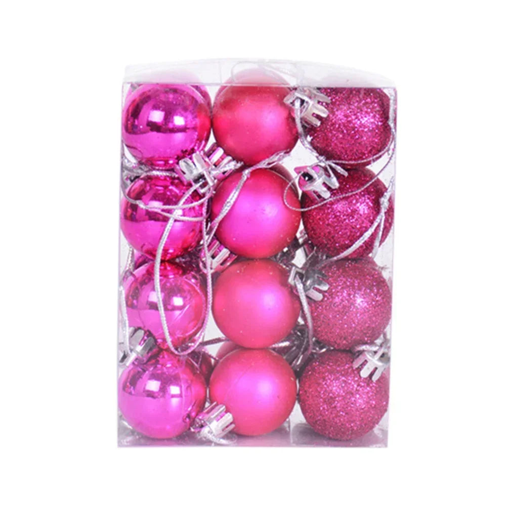 12-Pack Velvet Christmas Ball Ornaments 6cm – Red, Green & White