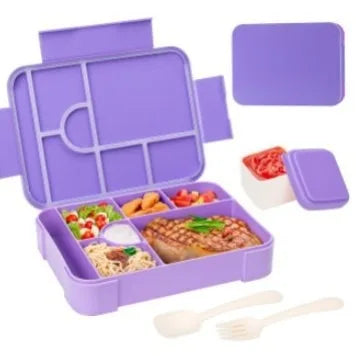 Kids Leakproof Bento Box – Divided Microwave-Safe Lunch Container Kids Bento Lunch Box Oasis Select Purple 1330ml