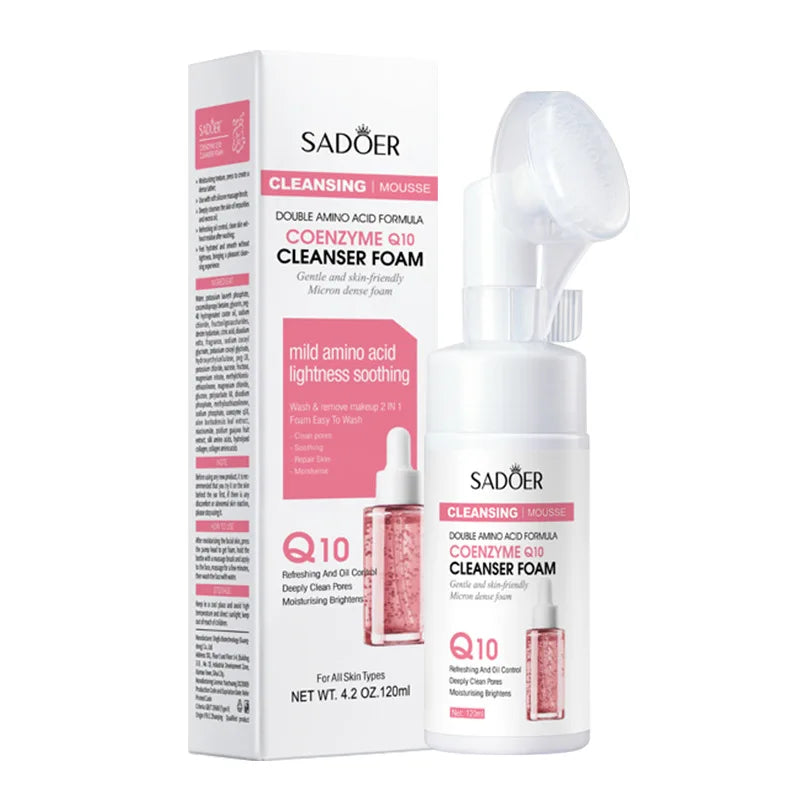 Q10 Vitamin C Facial Cleanser – Brightening Foam Face Wash Facial Foam Cleanser Oasis Select COENZYME Q10