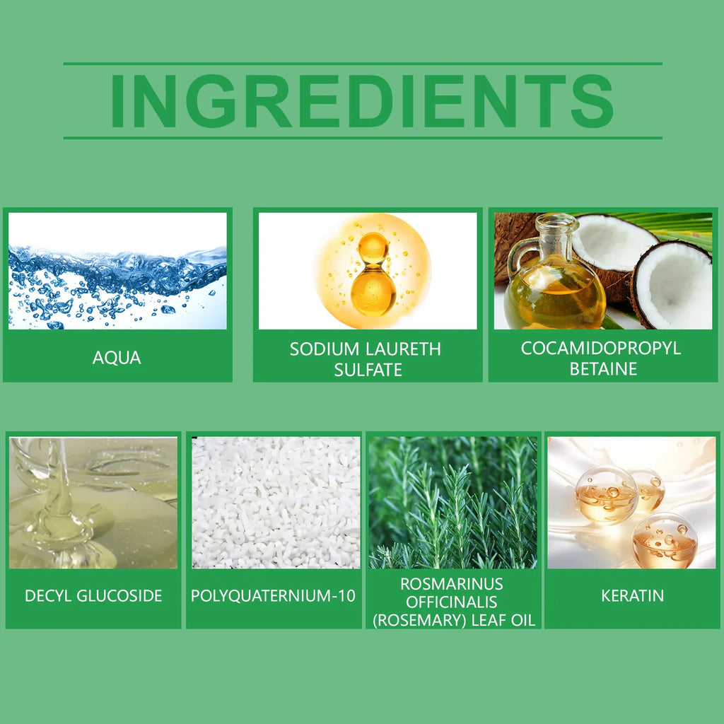 Rosemary Shampoo Hair Growth Deep Cleansing Scalp Anti Dandruff Oil Control Strengthening Root Nourish Hair Volumizing Shampoo Oasis Select