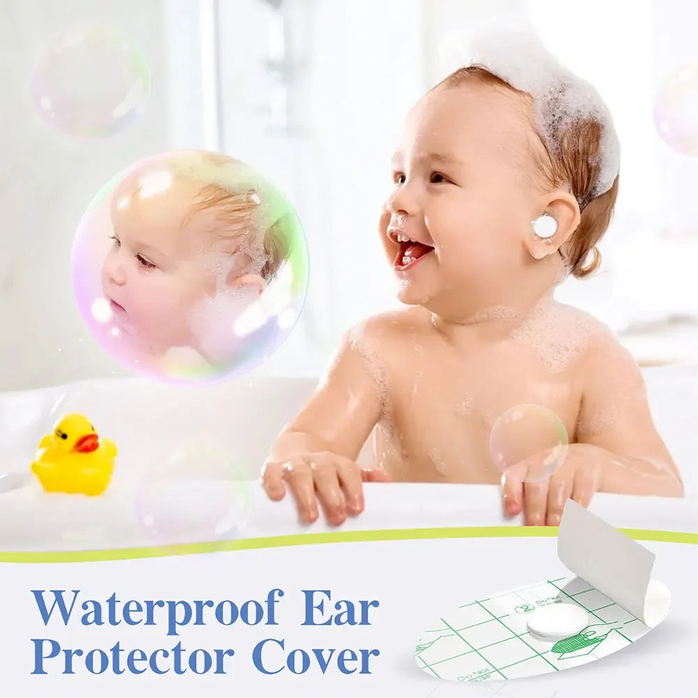 60pcs/box Waterproof Ear Patches Adult Children Shampoo Bathing Hair Washing Ear Protector Cover Waterproof Ear Care Stickers Oasis Select