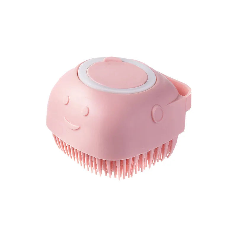 Pet Bath Massage Brush Household Silicone Bath Brush Cat and Dog Cleaning Tool Massage Foam Maker Dog Bath Oasis Select pink
