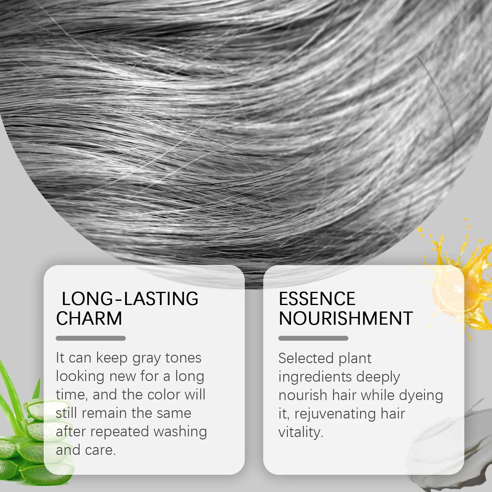 Gray Silver Hair Dye Cream – Metallic Smoky Punk Style 100g Hair Color Cream Oasis Select