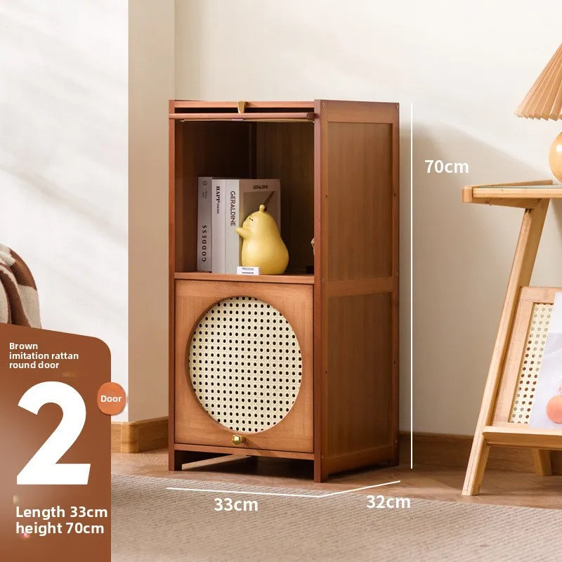 Bookshelf Shelf Floor-to-ceiling bookcase Locker integrated with wall storage Household wood with door Dust-proof display Oasis Select Brown-Two Doors 33