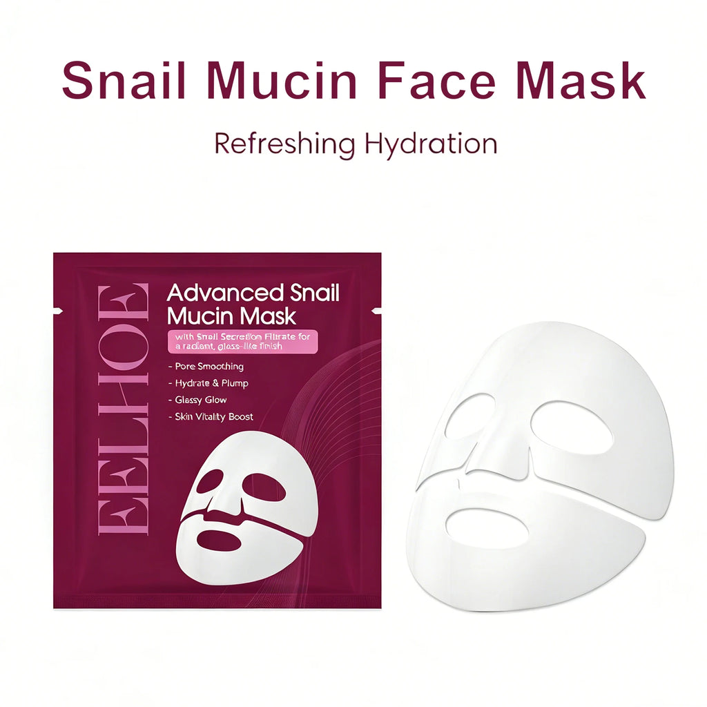 Snail Mucin Face Mask Hydrating Plump Glow Pore Smoothing Sheet Mask Snail Secretion Filtrate Glass Skin Brightens Complexion Oasis Select