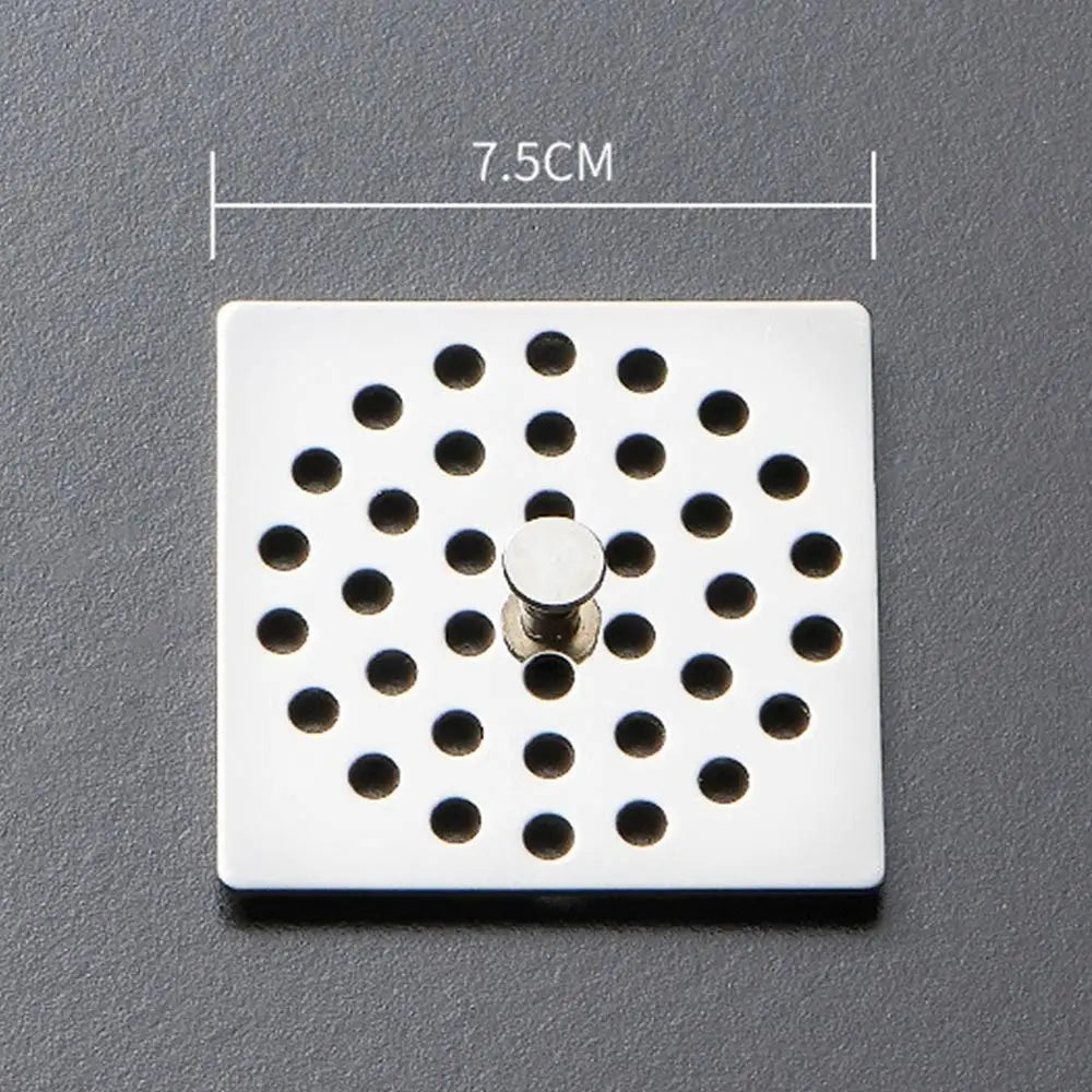 Durable Stainless Steel Floor Drain Net Cover Round Square Shape with Handle Hair Filter Drainage Grille Oasis Select -7.5cm-square shape