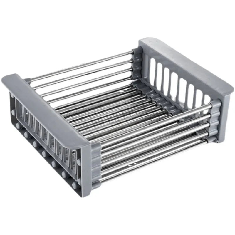 Sink Drain Rack Drain Bowl Rack Hang Dishes Drain Basket Retractable Kitchen Sink Storage Rack Oasis Select