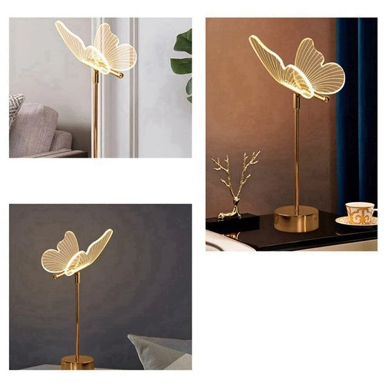 WISH Butterfly Table Lamp USB 1800 Mah Rechargeable Ambiance Night Lights 3 Color Light Changing LED Desk Lights Oasis Select