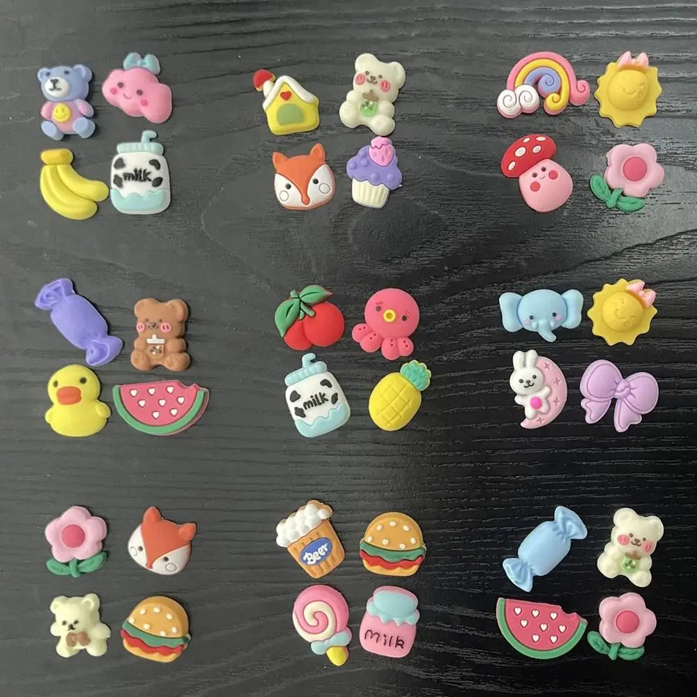 4Pcs/Pack Water Cup Stickers New DIY Decoration 3D Cartoon Sticker Refrigerator Phone Case Decoration Hard Resin Soft Rubber Oasis Select