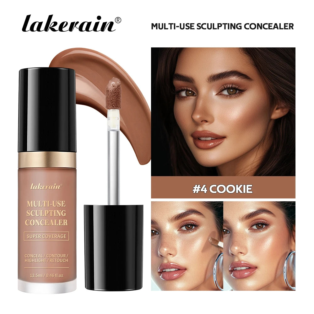 Waterproof Liquid Concealer Matte High Coverage Oil Control Cover Acne Dark Circles Foundation Modify Face Contouring Cosmetics Oasis Select 04 NATURAL BEIGE