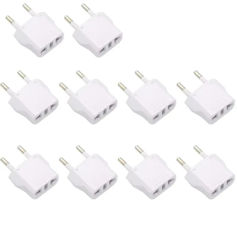1-10pcs EU Plug Adapter CN AU JP Us To EU Plug Adaptor Travel Adapter Electric KR Euro Plug Converter Power Sockets AC Outlet Oasis Select 4.8MM 10pc White