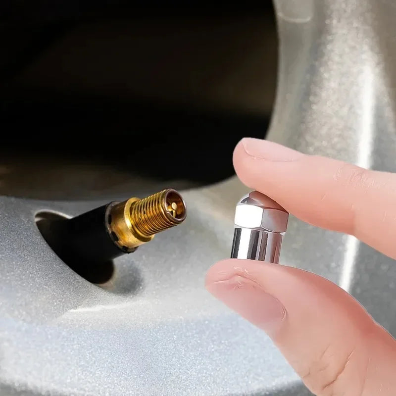 Car Tire Valve Caps 10/50pcs Round Head Chrome Plating Dust Proof Covers Cars Motorcycles Bike Tyre Styling Valve Cap Decoration Oasis Select