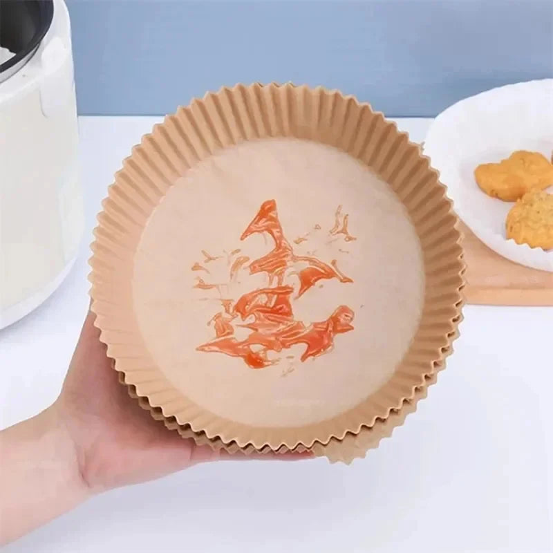 50/100/200/250pcs Air Fryer Paper Liners Disposable Oil-Proof Waterproof Baking Paper Round Parchment Kitchen Party Supplies Oasis Select