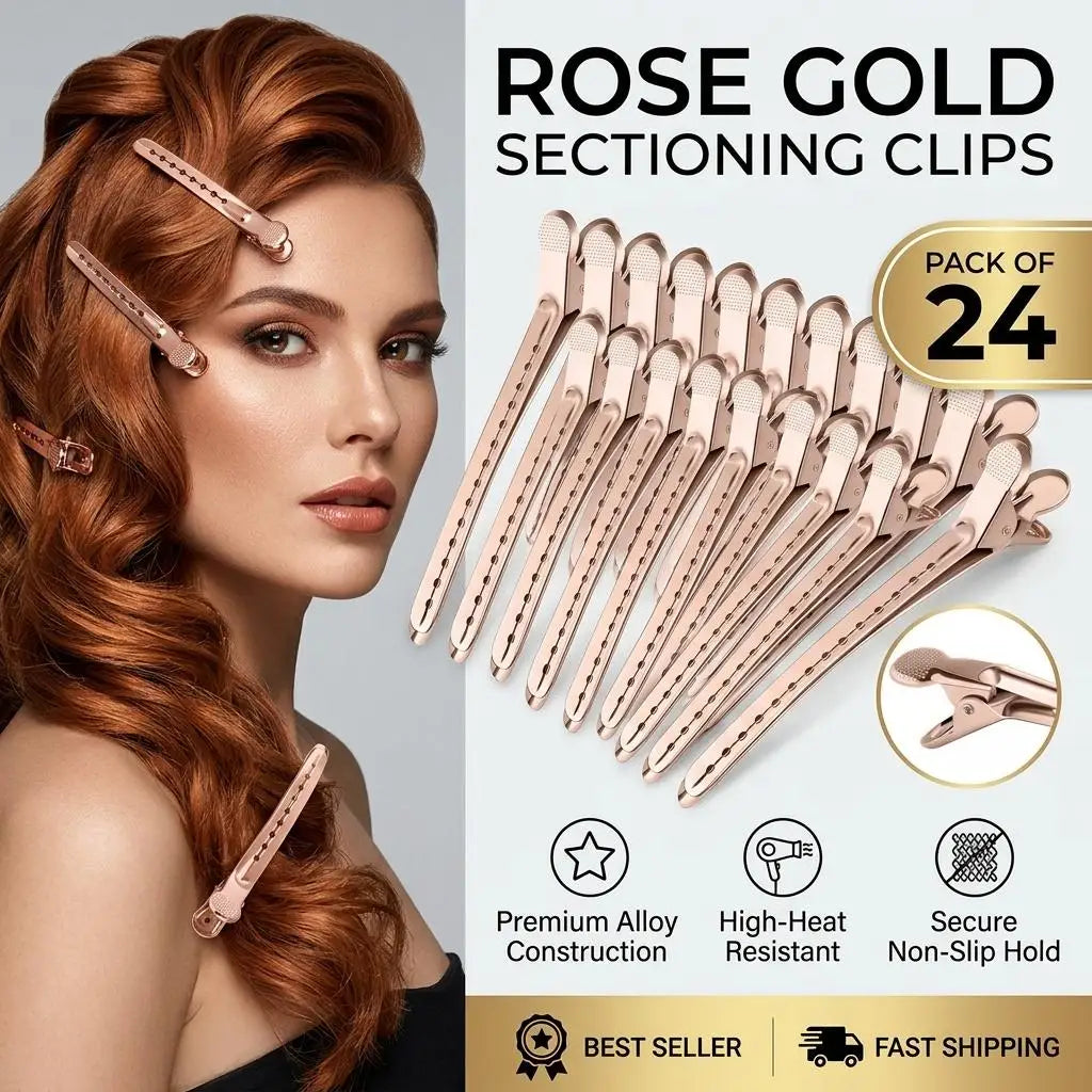 24-Pack Duck Bill Alligator Hair Clips – Rust-Proof Metal