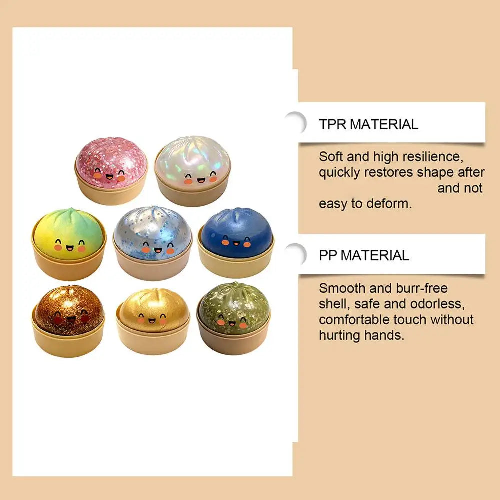 Popular Viral Steamed Bun Squishy Toy Soft Flexible Material Repeated Use Design Relieves Stress And Beautifies Desktop Space Oasis Select