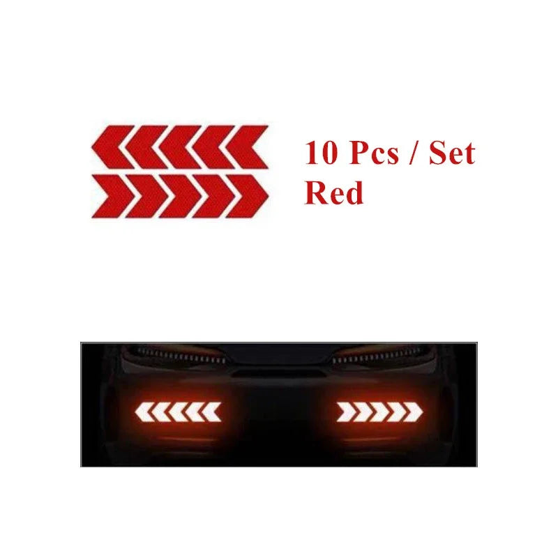 1/2/3set Car Bumper Reflective Safety Strip Stickers Car Arrow Reflective Sticker Reflective Warning Safety Tape Oasis Select Red
