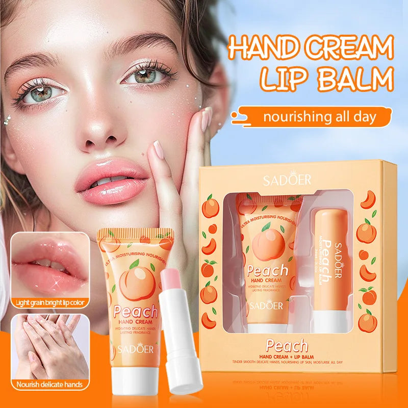 SADOER Peach Hand Cream & Lip Balm Set – Daily Moisture Hand & Lip Care Set Oasis Select Default Title
