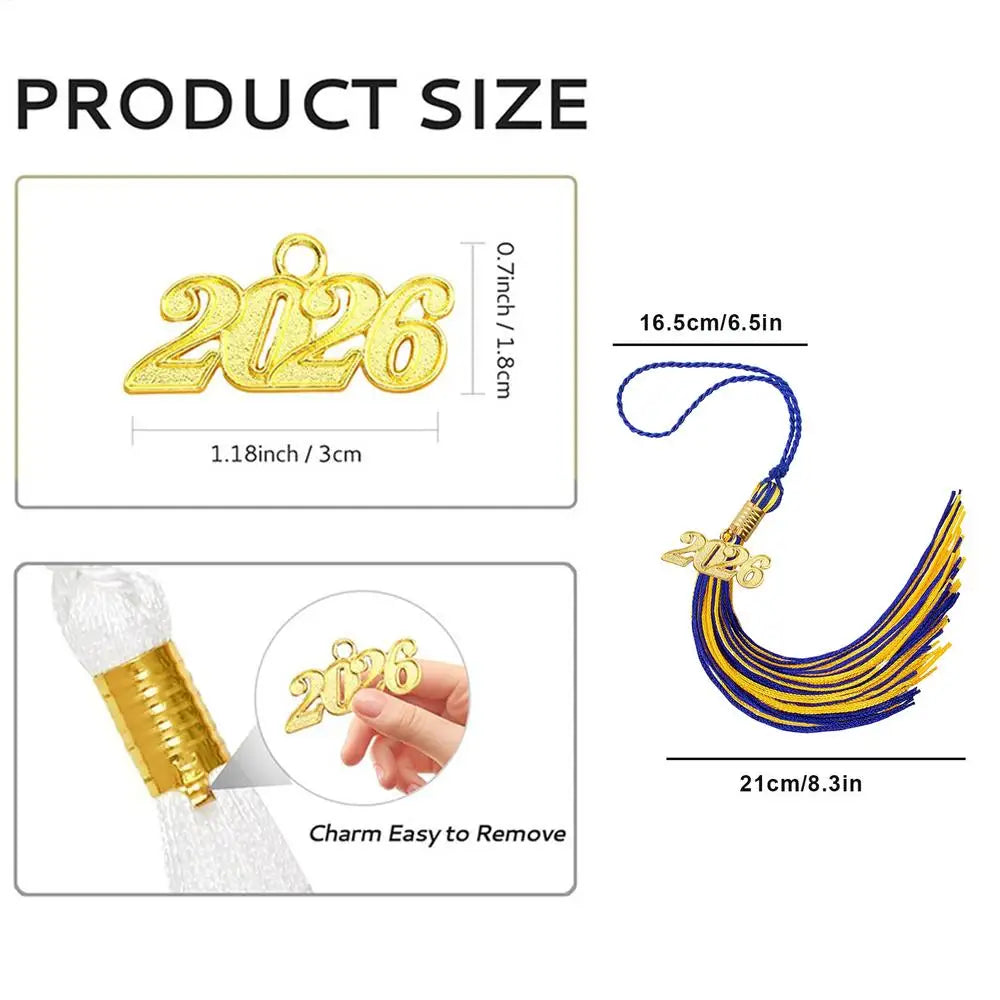 2026 Tassel Graduation Soft Decorative Memorial Party Supplies Grad Hat Tassel for High School for Graduate Students Teens Oasis Select Blue