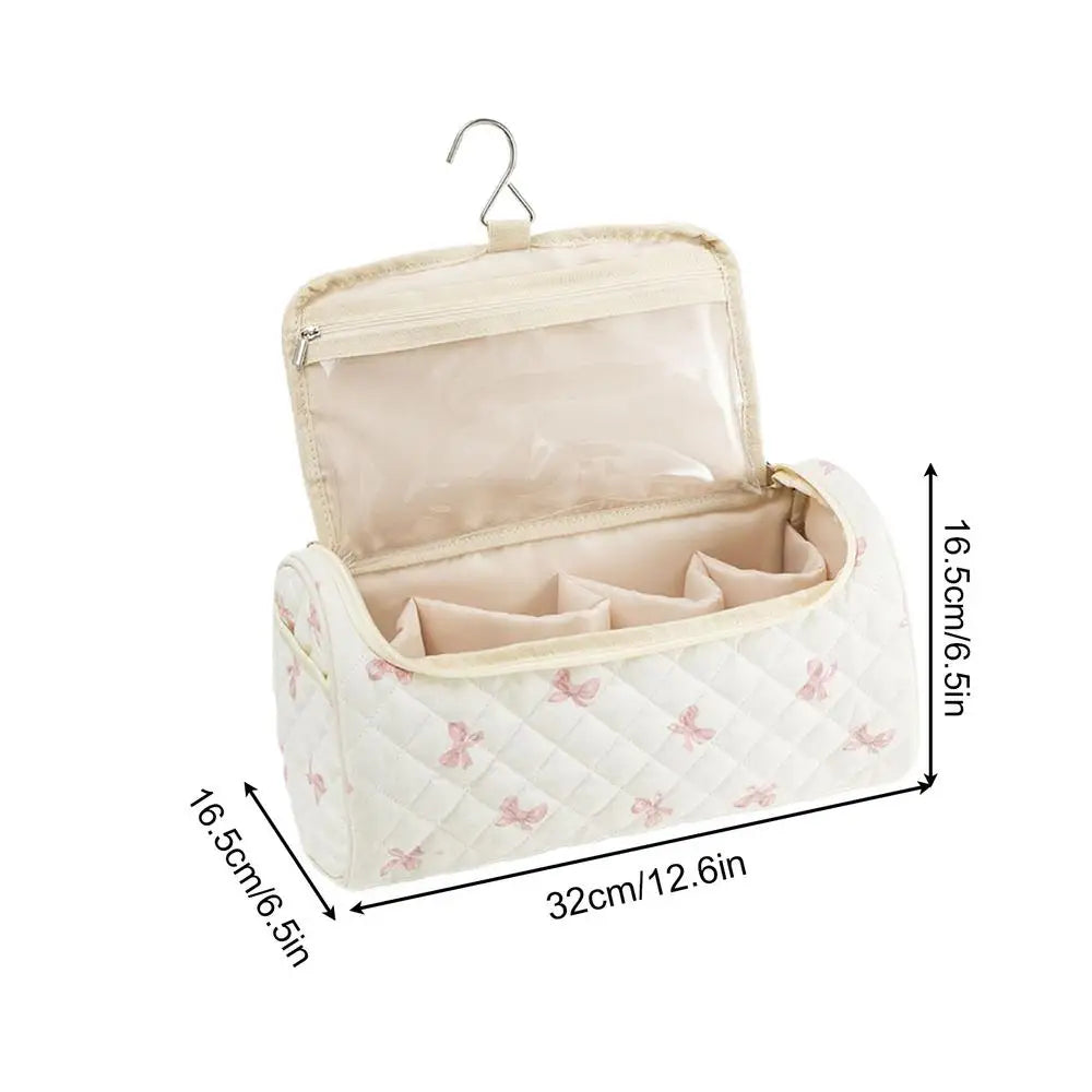 Makeup Bag Large Capacity Portable Cute Pouch Cotton Hair Tool Bag for Travel for Brush Straightener Curler Cosmetics Jewelry Oasis Select C