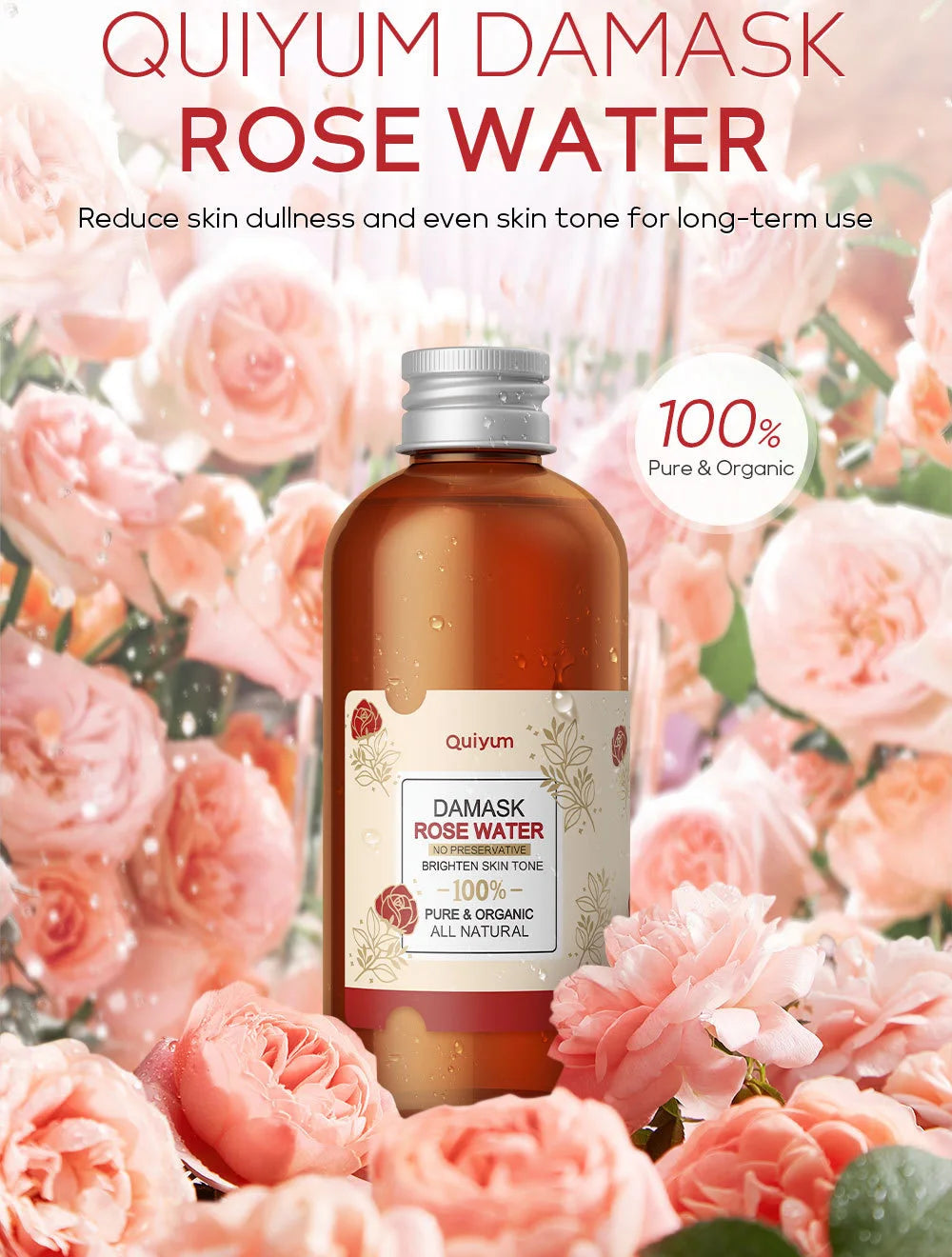 Face Care Rose Water Nourishing Skin Improve Dullness Anti Aging Facial Toner Damask Korean Skincare Products 100ml Oasis Select