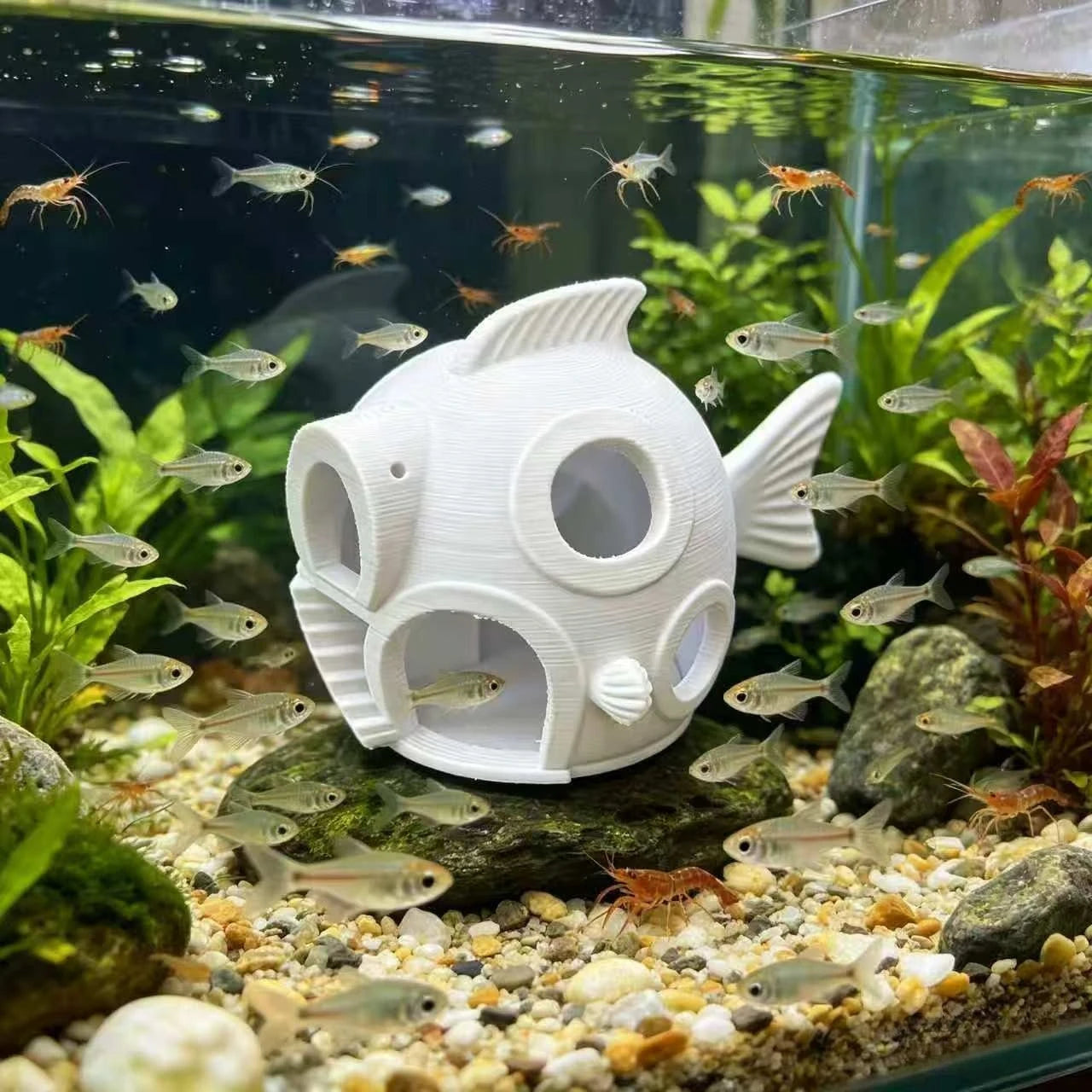 Fish-Shaped Houses Aquarium Hideout Multi-Hole Caves for Fish & Shrimp Non-Toxic Safe Tanks Ornaments Decor Aquarium Accessories Oasis Select