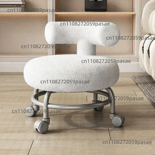 Professional Barber Chairs For Hairdressing, Household Pulley Low Stool With Baby, Lamb Wool Roller Low Stool Oasis Select G