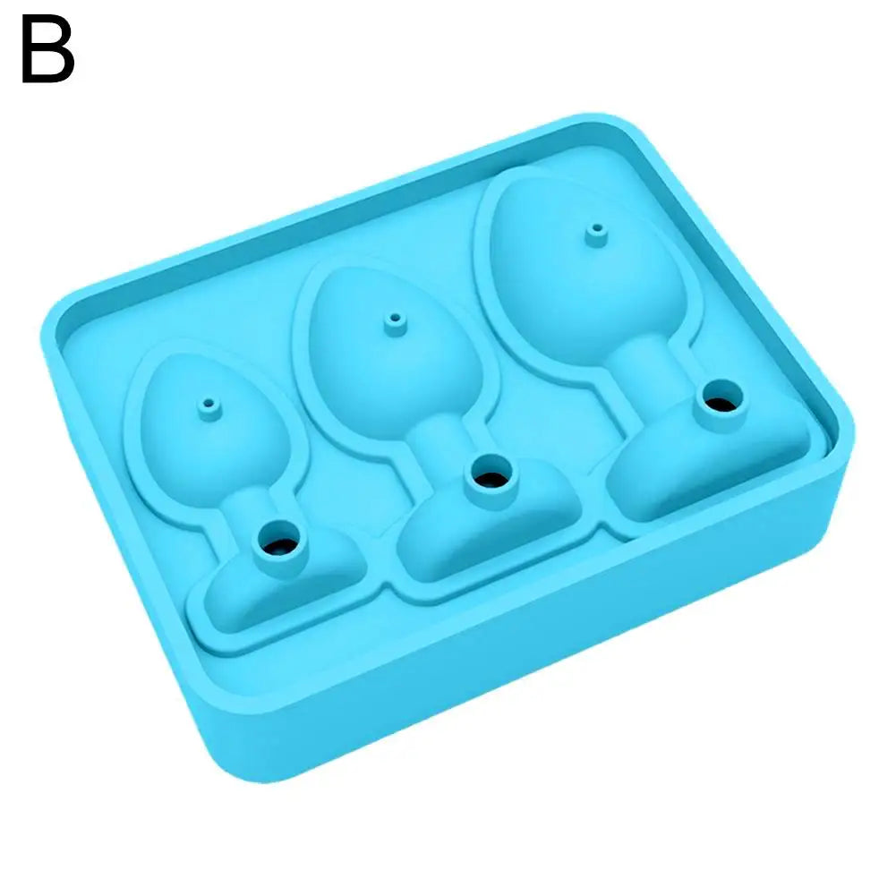 Creative Silicone Ice Cube Mold Prank Anal Plug Shaped Ice Tray Reusable Funny Cocktails Whiskey Beer Drink ice-Cube Maker Oasis Select blue