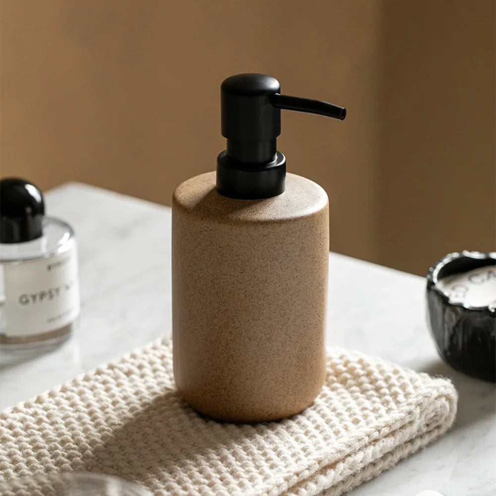 Minimalist Matte Ceramic Soap Dispenser Refillable Press Pump Bottle Bathroom Kitchen Lotion Shampoo Dispenser 350ML Gift Oasis Select