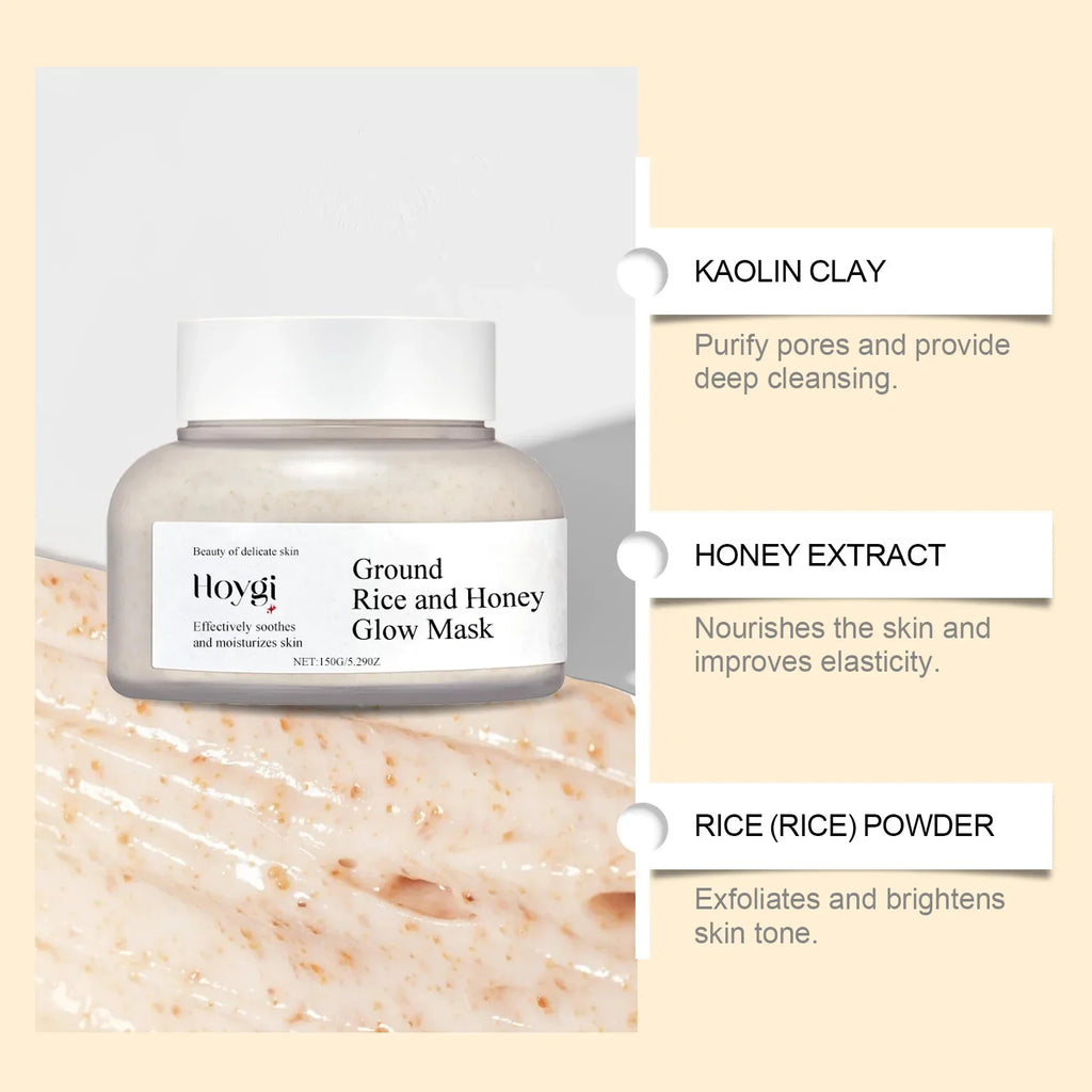 Rice & Honey Face Mask Moisturizing Fade Dark Spot Hydrating Repair Brightening Shrink Pore Hydrating Mask Glowing Skin Care Oasis Select
