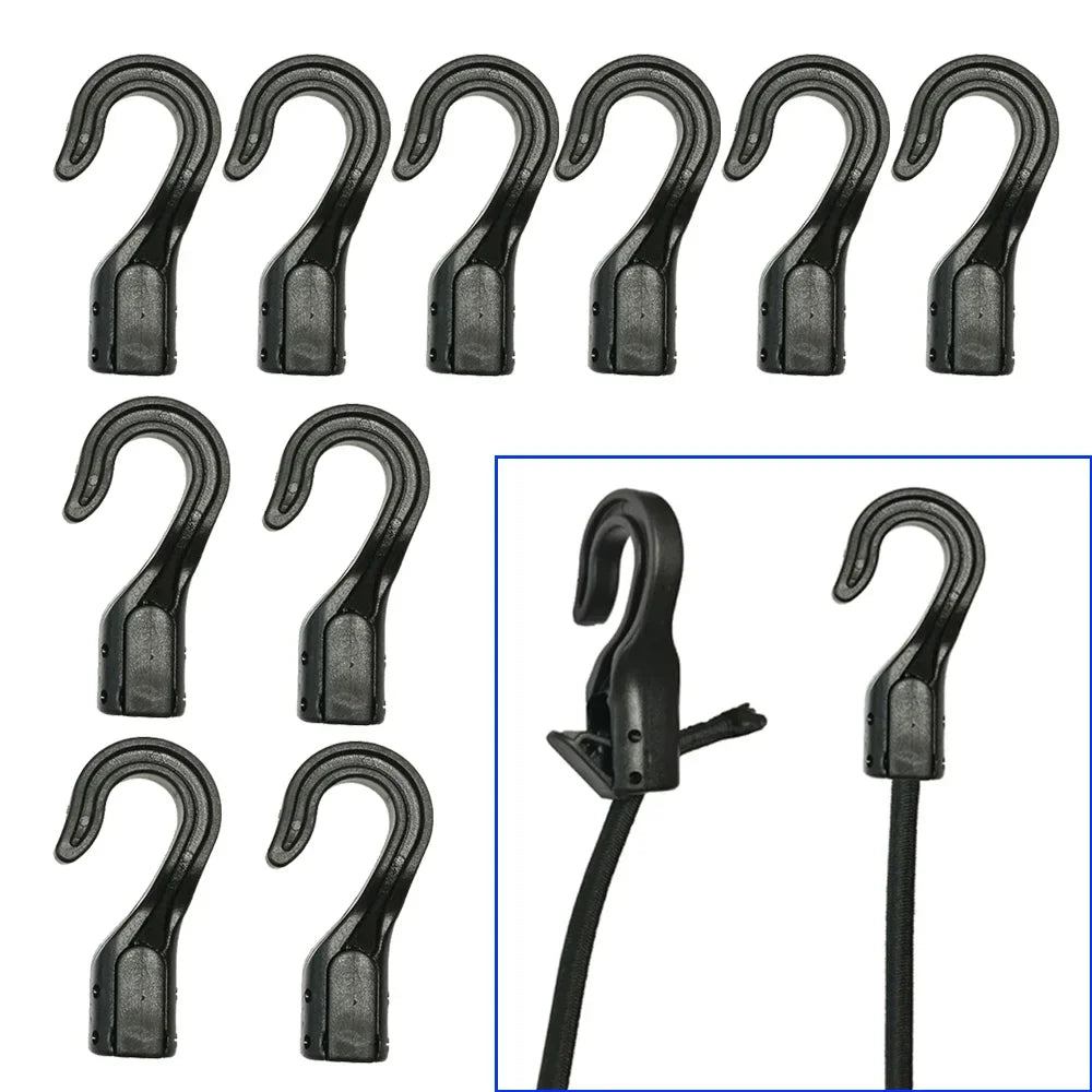 10 20PC Open End Cord Hooks Snap Boat Kayak Motorcycle rope Buckle camping tent hook For Bungee Shock Elastic Bungee Cord Straps Oasis Select 10 Pieces