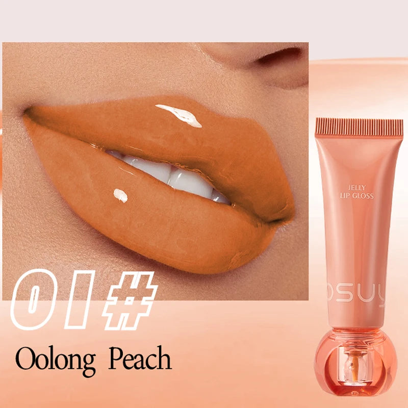 Moisturizing Jelly Lip Gloss – Waterproof & Non-Stick Lip Gloss Oasis Select 01 Oolong Peach